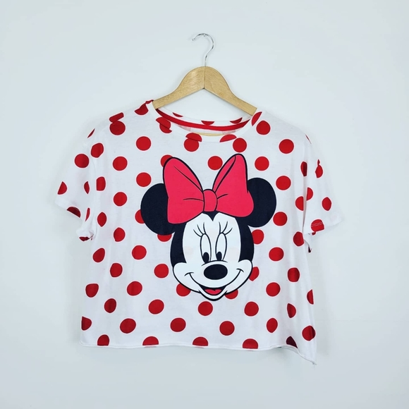 DISNEY | Minnie Mouse Polka Dot Crop Top XL - Picture 1 of 6